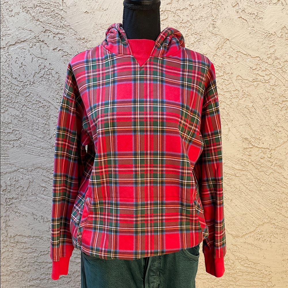 GAP Teen Red Plaid Hoodie